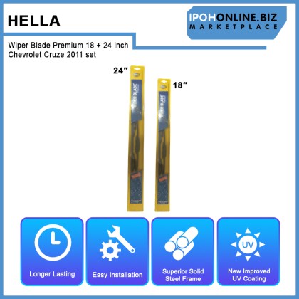 Hella Wiper Blade Premium 18 + 24 inch Chevrolet Cruze 2011 set